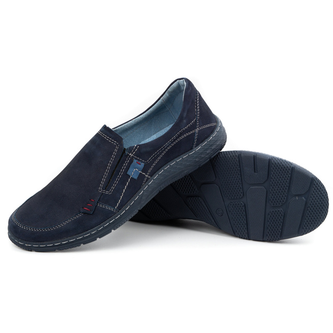 Pánské kožené mokasíny 943MA námořnická modř