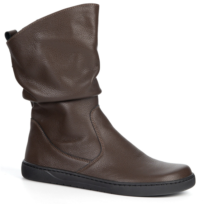 Dámské boty BAREFOOT zateplené kožené Freja Polish brown face