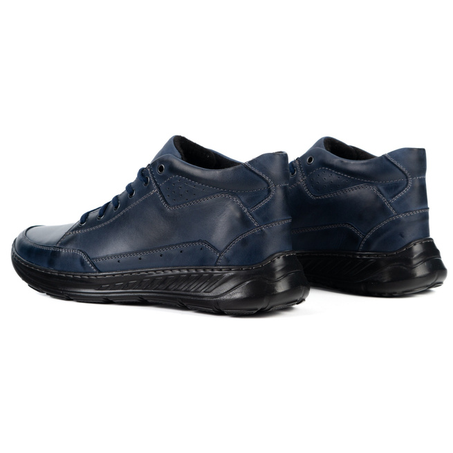 Pánská zateplená kotníková obuv 968MA navy blue lace-up