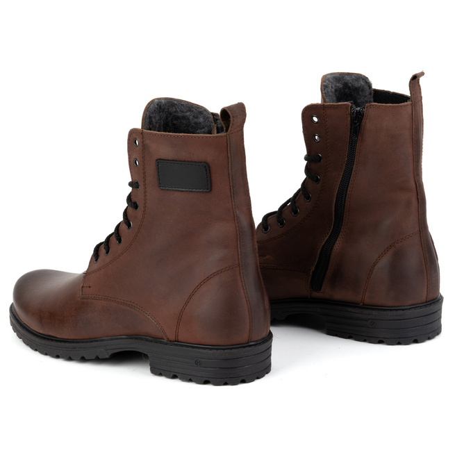 Pánské vojenské boty Polská kůže 2118S hnědá