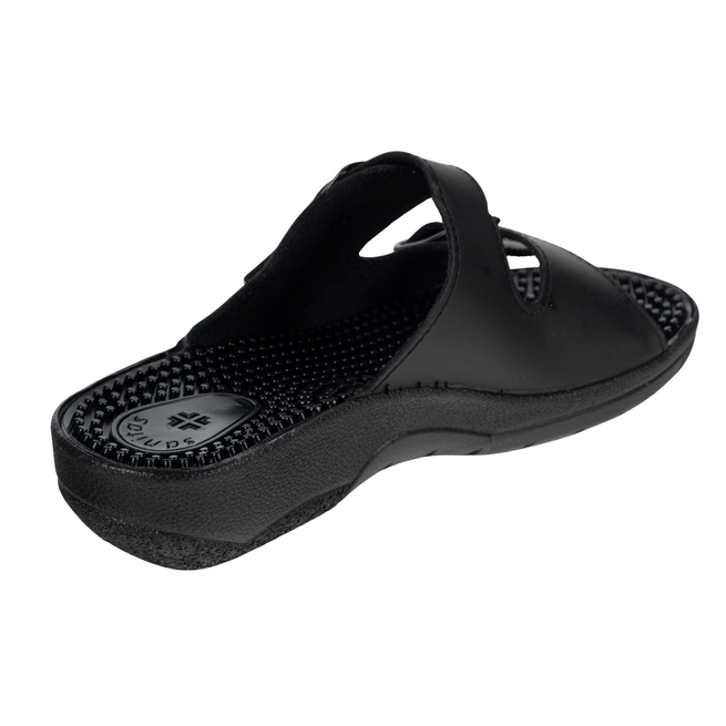 Damskie klapki medyczne regulowane fakirki masujące z kolcami Nadia czarne