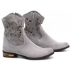 Dámské semišové prolamované boty Jess light grey