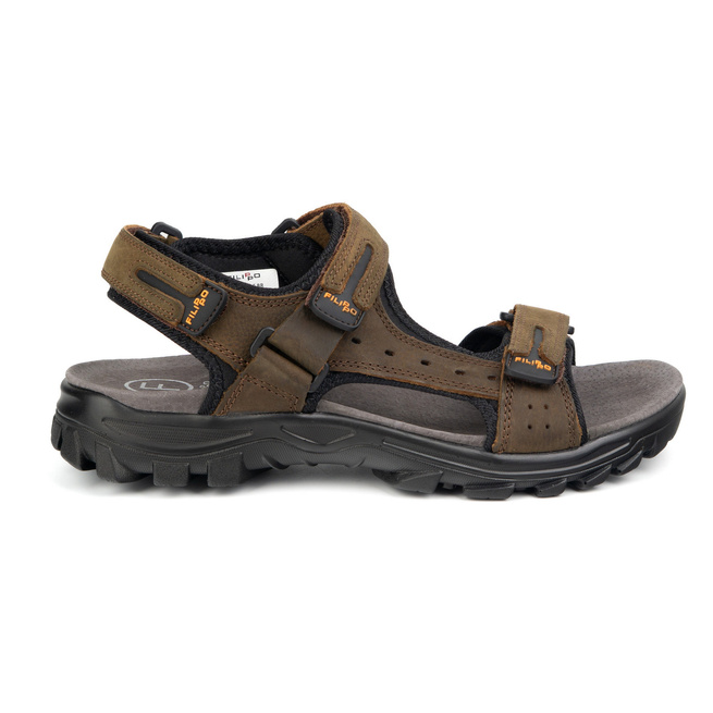 Pánské kožené sandály MS7038 hnědé