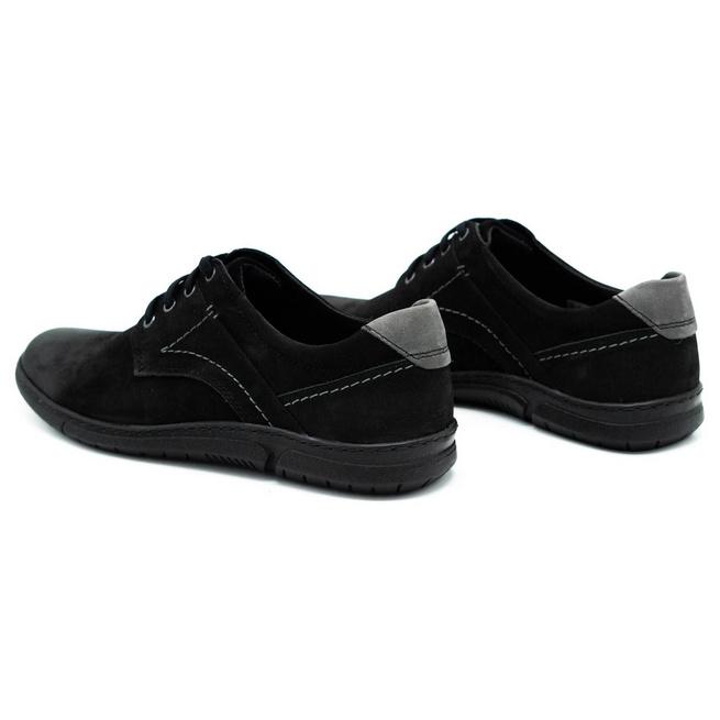 Pánská kožená obuv pro volný čas 858K černá