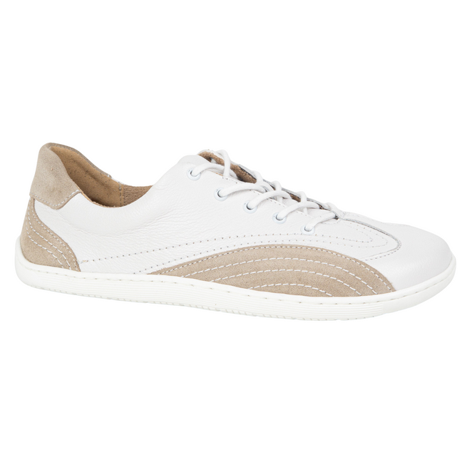 Dámské barefoot kožené polobotky Wasak 0800W white
