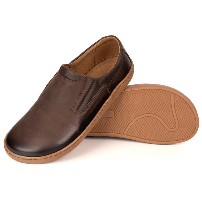 BAREFOOT pánská černá kožená obuv 75KZ tmavě hnědá