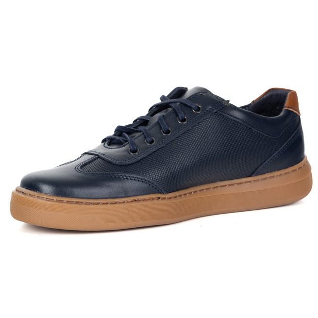 Buty męskie skóra naturalna  OLIVIER 7142DT granatowe