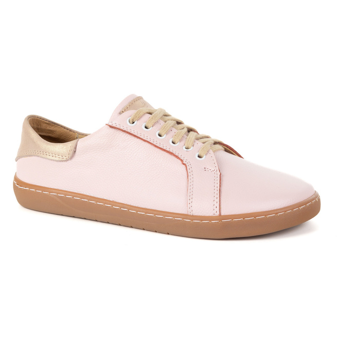 Aura: Różowe Damskie Barefoot Sneakersy Skórzane | Modne Buty Minimalistyczne, Zerowy Drop