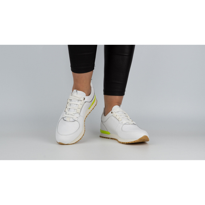 Dámské sportovní boty kožené creepers 05-0784-01 white