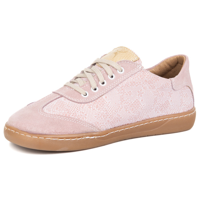 Buty barefoot damskie skórzane Olivier Eliza kwiaty różowe