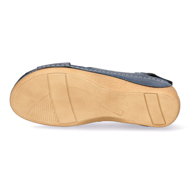 Pollonus dámské kožené sandály na suchý zip navy blue puma 5-1628-003