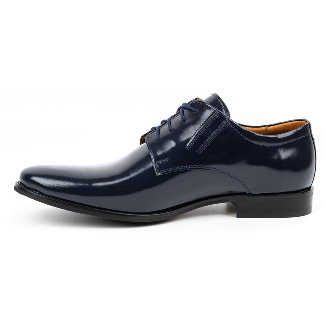 Pánská společenská kožená obuv z lakované kůže 480 navy blue