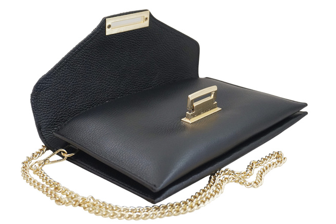 Elegantní spojková taška s módním potiskem - černá