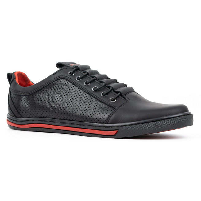 Pánská ležérní kožená obuv 2121P/2 černá