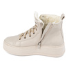 Dámské zimní zateplené kožené boty 1174 beige