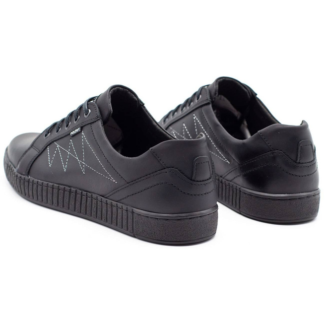 J66 pánské polobotky černé se stříbrem