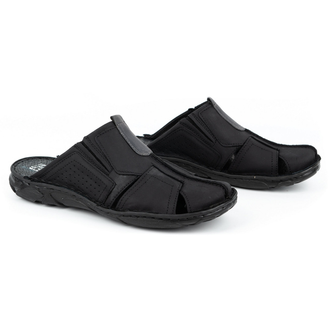 Pánské kožené žabky 312 black