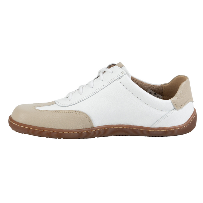 Buty BAREFOOT damskie skórzane minimalistyczne 1287 białe z beżem sneakersy