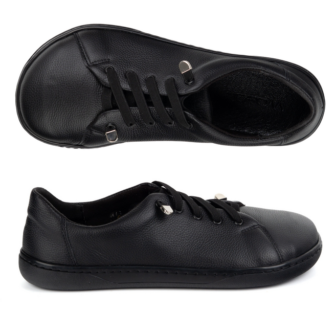 Dámské barefoot minimalistické kožené boty 0771W pea black
