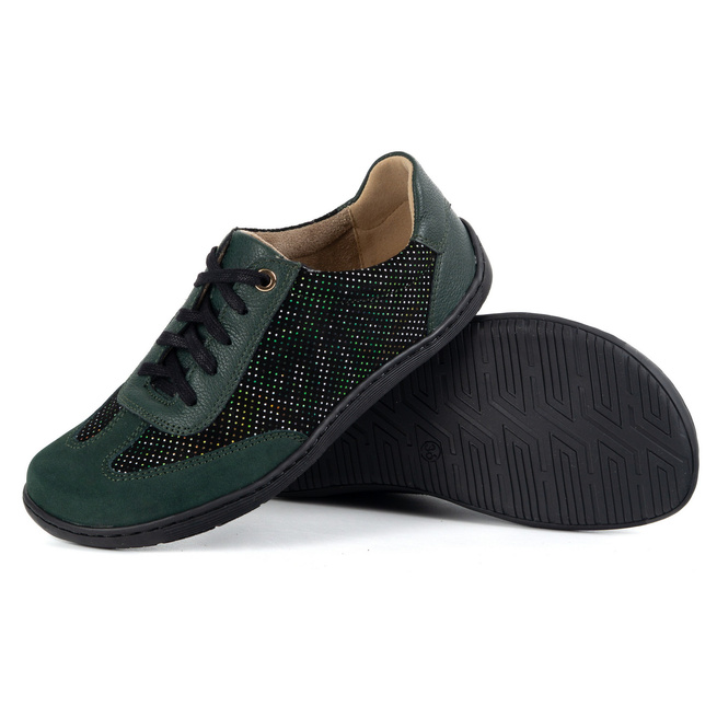 Buty BAREFOOT damskie skórzane minimalistyczne 1287 zielone