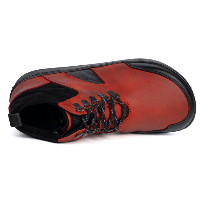 Barefoot unisex zimní kožené boty Explorer red