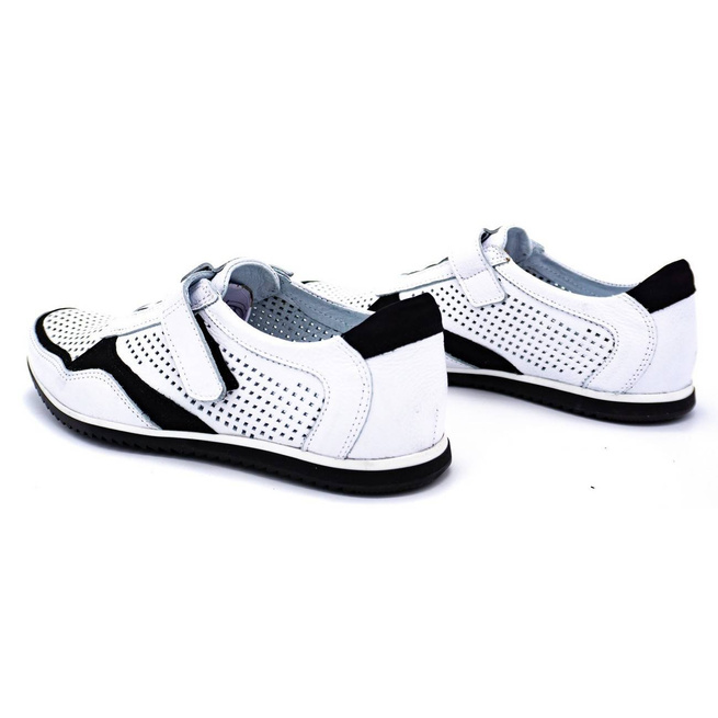 Buty męskie skórzane casual 2102/2L białe