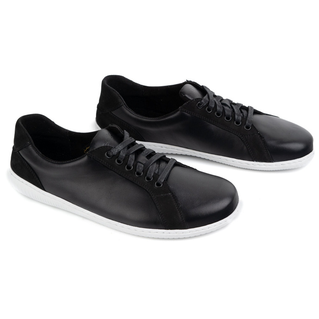 Pánské barefoot minimalistické kožené boty 0741W černé