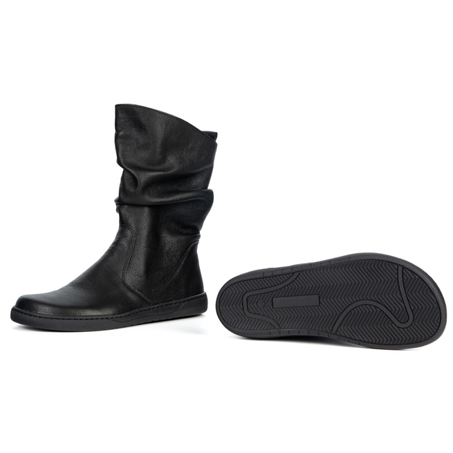 BAREFOOT dámské zateplené kožené boty Freja Polish black