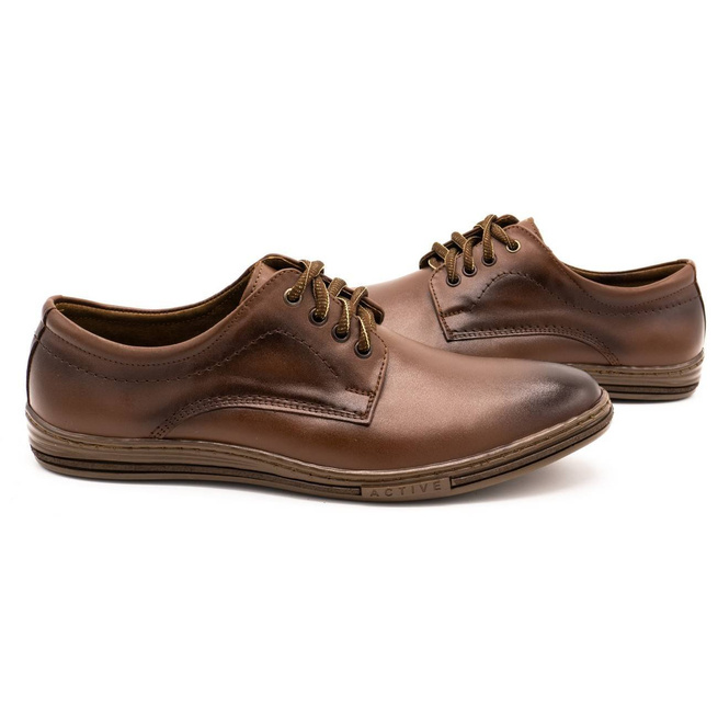 Skórzane buty męskie 295LU brązowe
