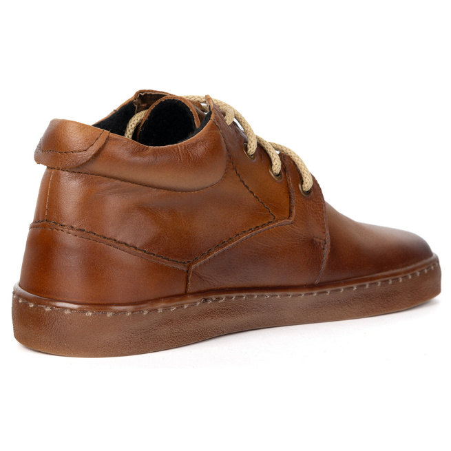 BAREFOOT Męskie buty ocieplane sznurowane minimalistyczne 116KZ jasny brąz