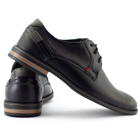 Eleganckie buty męskie skórzane 859 czarne