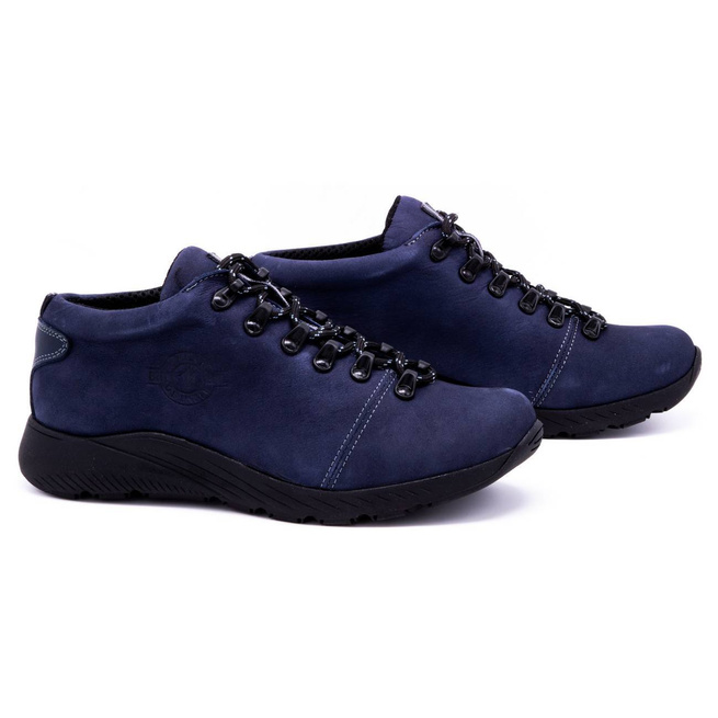 Dámská trekingová obuv kožená 674BB navy blue