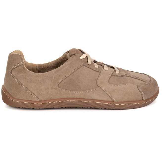 Buty BAREFOOT minimalistyczne skórzane 0796W welur beżowe