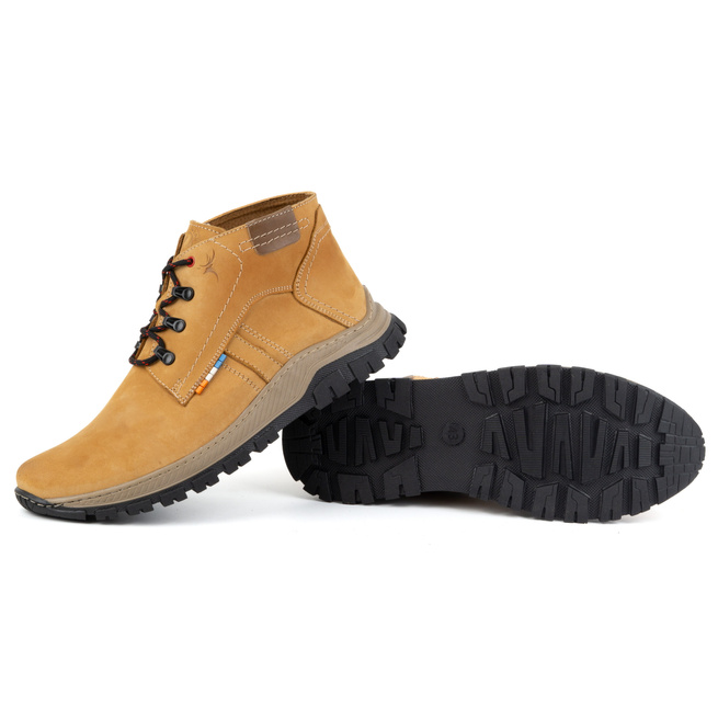 Pánské zimní kožené boty 119GT yellow