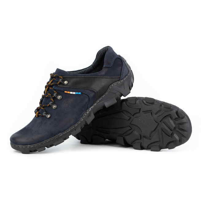 Pánské kožené trekové boty 214GT navy blue