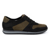 Pánské kožené tenisky 0234W černé se zelenou barvou
