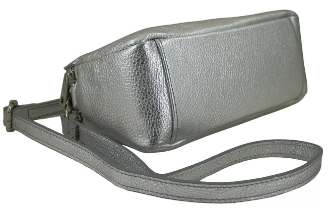 Damska torebka metalizowana - Srebrna