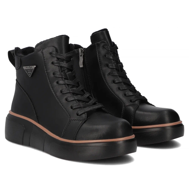 Filippo kožené boty na platformě DBT6452/25 BK Black