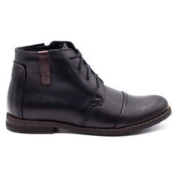 Buty męskie skórzane zimowe 315J czarne