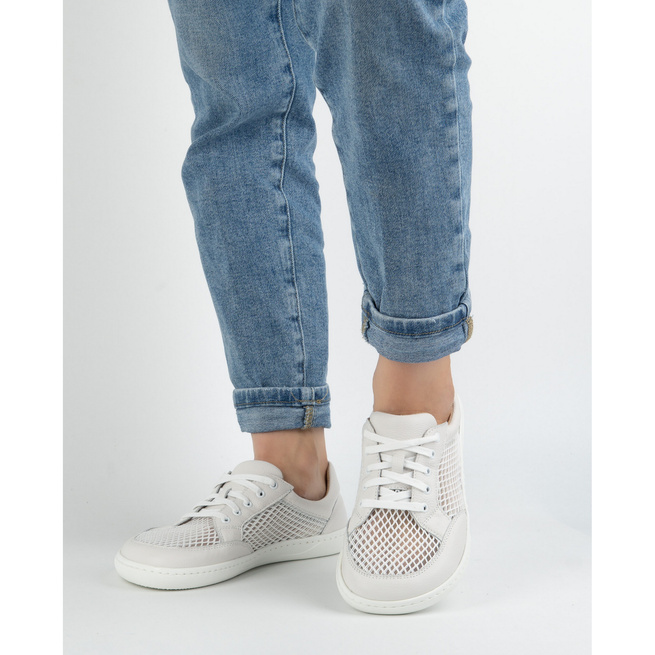 Dámská minimalistická kožená obuv barefoot 0772SW bílá