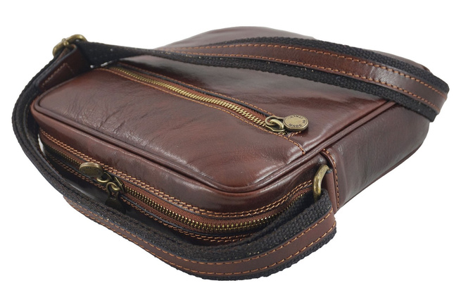 Męska torba CASUAL z regulowanym paskiem - Brązowa