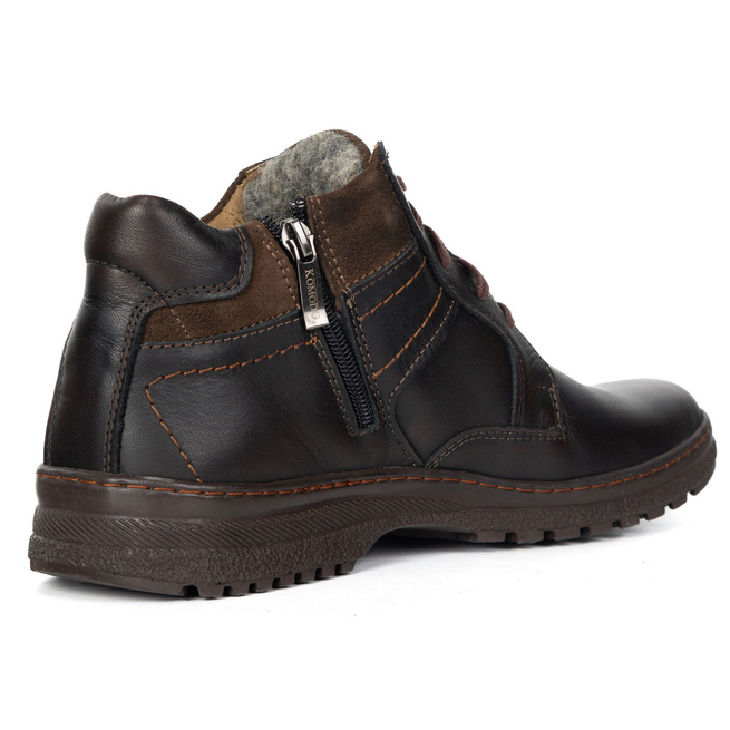 Buty męskie skórzane zimowe ocieplane KOMODO 907K trzewiki na zamek