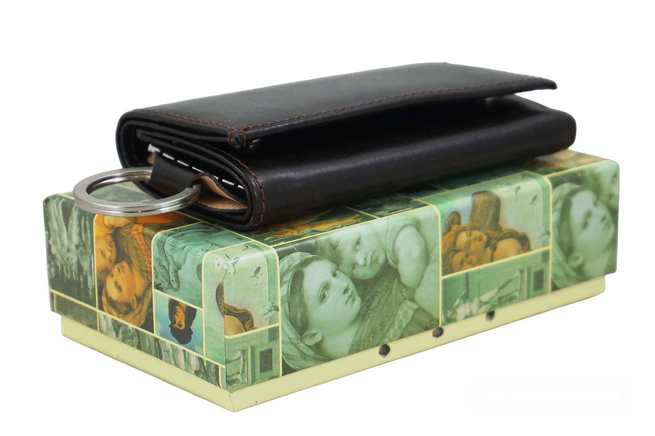 Kožené pouzdro na klíče / peněženka - Hnědá tmavá