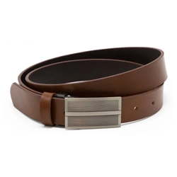 Pasek męski skórzany do spodni model pełna klamra 1.30.1 brązowy