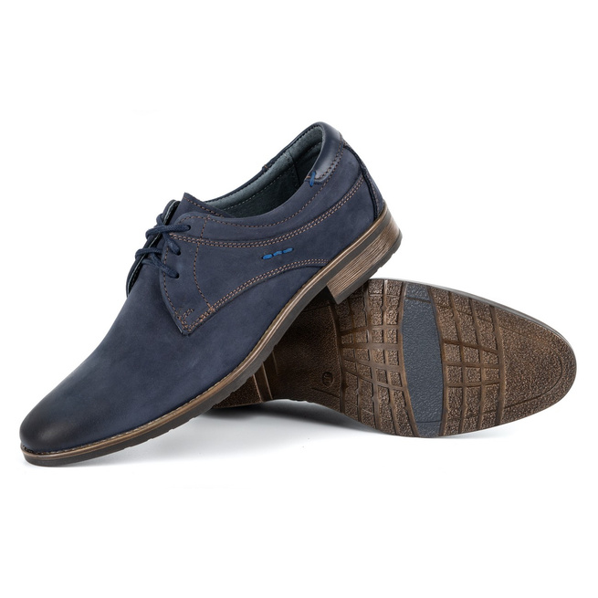 Elegantní pánská kožená obuv 877 navy blue