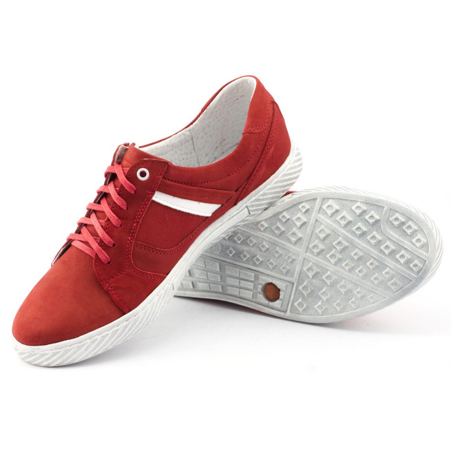 Buty męskie skórzane J47 czerwone