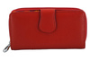 Dámská barevná kožená peněženka - červená