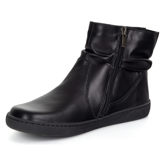 Damskie buty barefoot sztyblety z zamkiem ocieplane 1297 czarne