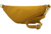 Damska torebka nerka skórzana z kieszenią - Żółta ciemna 