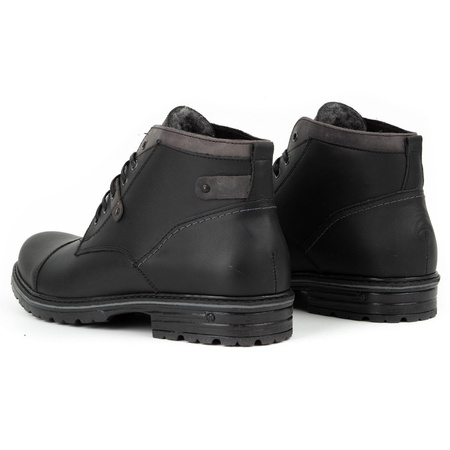 Buty męskie zimowe C15s czarne z szarym